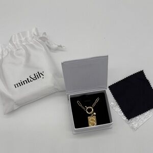 Mint & Lily Pave Initial Pendant Necklace with Paperclip Chain